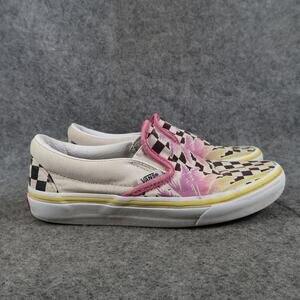 Vans Shoes Womens 5 Sneakers Classic Slip On Skate Checker Palm Tree Canvas Flat